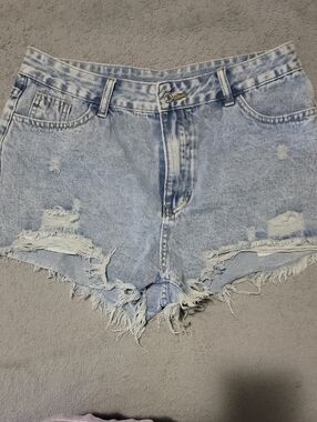 Light Blue Distressed Denim Women’s Shorts